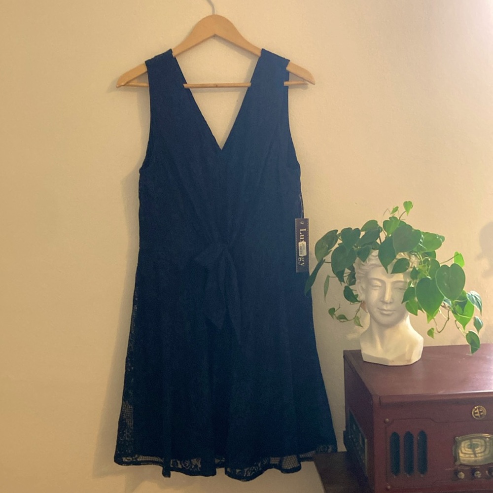 Navy Blue Lace Dress